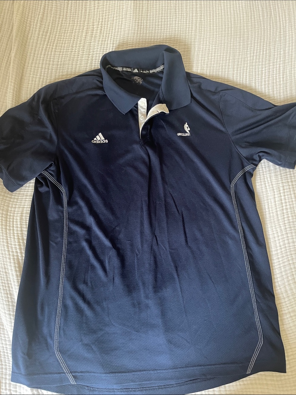 adidas Memphis Grizzlies Navy Polo